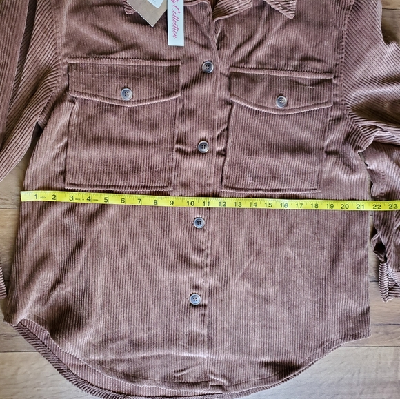 Ashley by 26 International Utility Collection Brown Corduroy Shirt Size Large - Picture 3 of 6